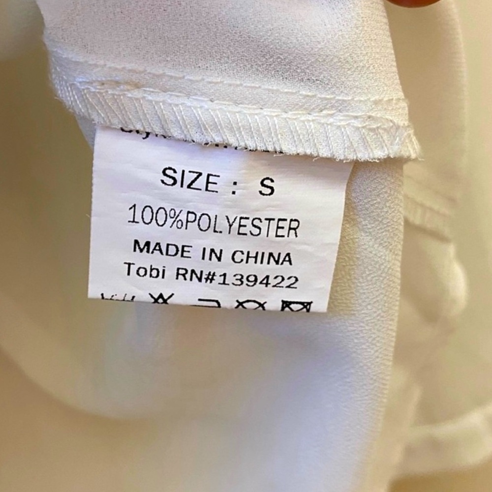 š¤TOBI white sheer blouse top NWOTš¤size S - Picture 7 of 7